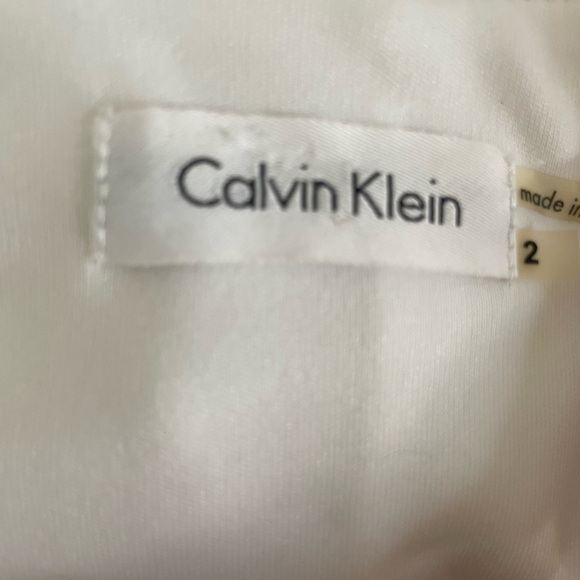 Calvin Klein White Windowpane Sleeveless Dress – Size 2 - Picture 5 of 6